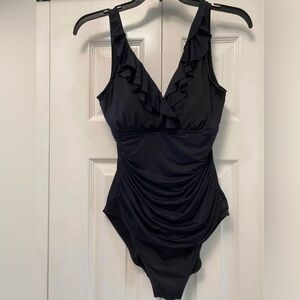 Women’s, Ralph Lauren, one-piece swimsuit, black, size 8